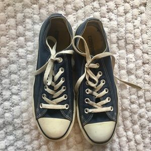 Navy blue converse all star shoes